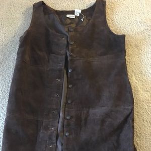 Brown sz 16 suede dress from style works